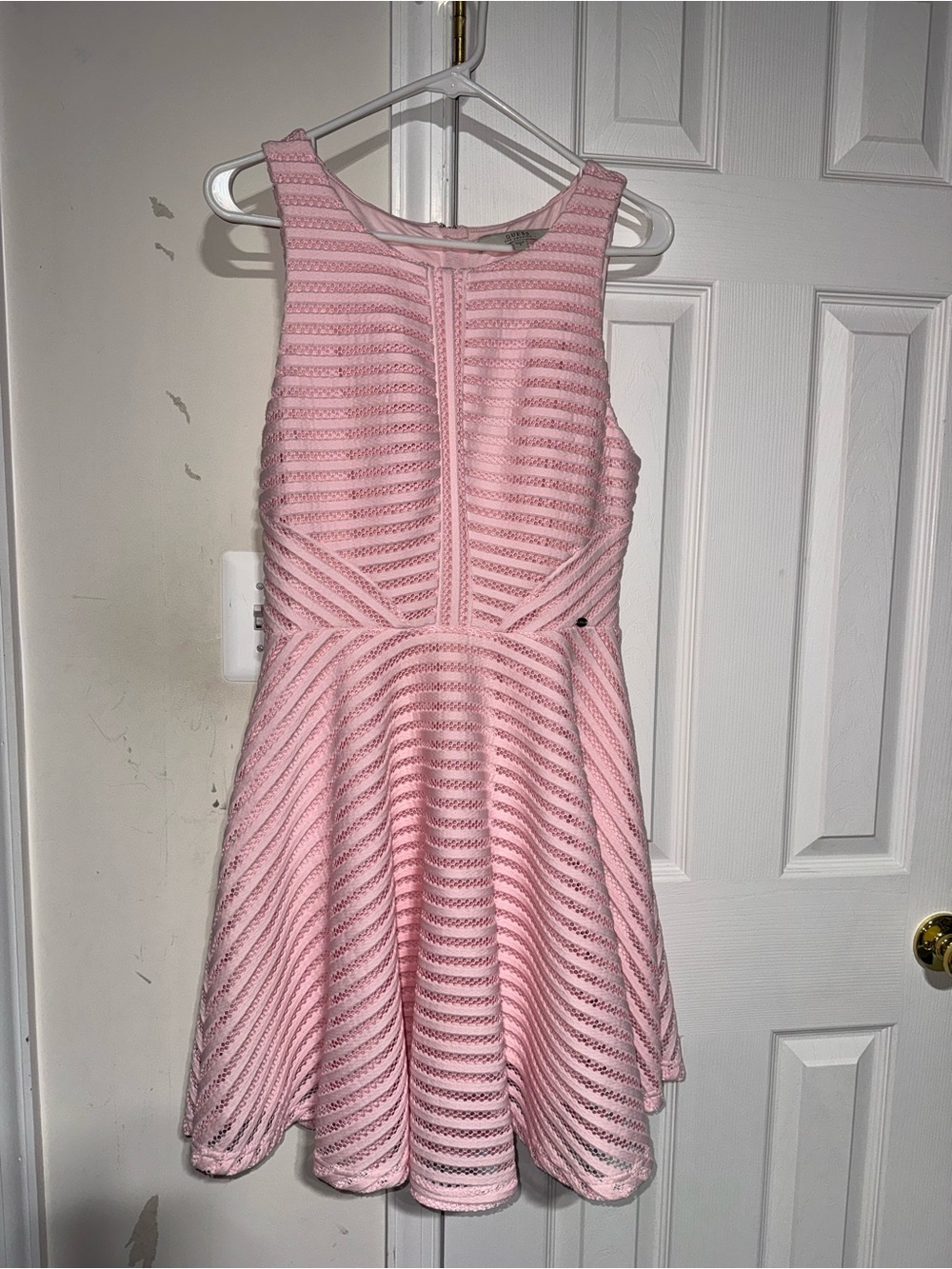 Sleeveless Pink Fit & Flare Formal Dress